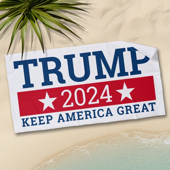 Trump 2024 Keep America Great - modern Beach Towel (Trump Beach Towel)
