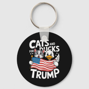 Trump 2024 Kittens And Ducks Support Donald Trump  Key Ring