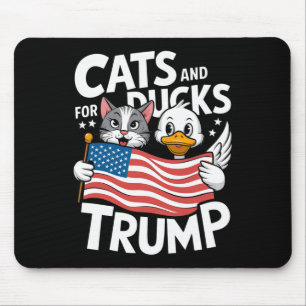 Trump 2024 Kittens And Ducks Support Donald Trump  Mouse Pad