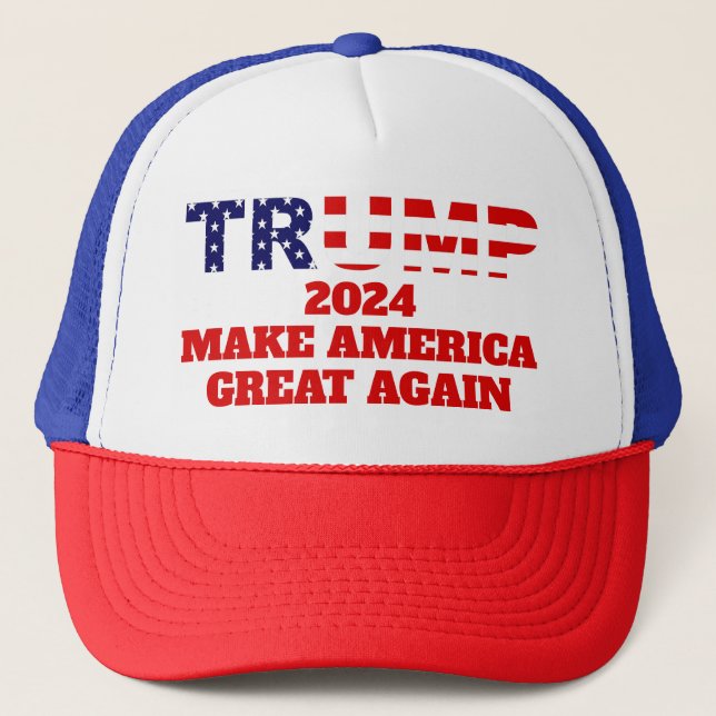 Trump 2024 Make America Great Again Trucker Hat (Front)