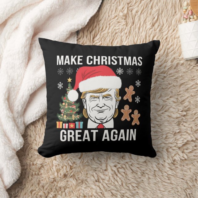 Trump 2024 Make Christmas Great Again Election Cushion (Blanket)