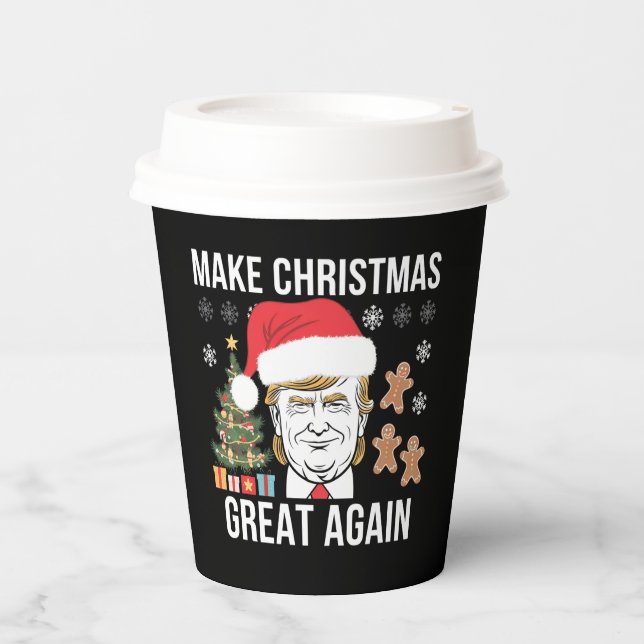 Trump 2024 Make Christmas Great Again Election Paper Cups (Front)