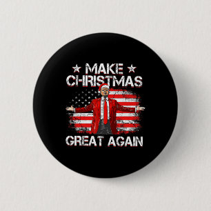 Trump 2024 Make Christmas Great Again Funny Trump  6 Cm Round Badge