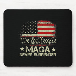 Trump 2024 Mega Never Surrender Us American Flag M Mouse Pad
