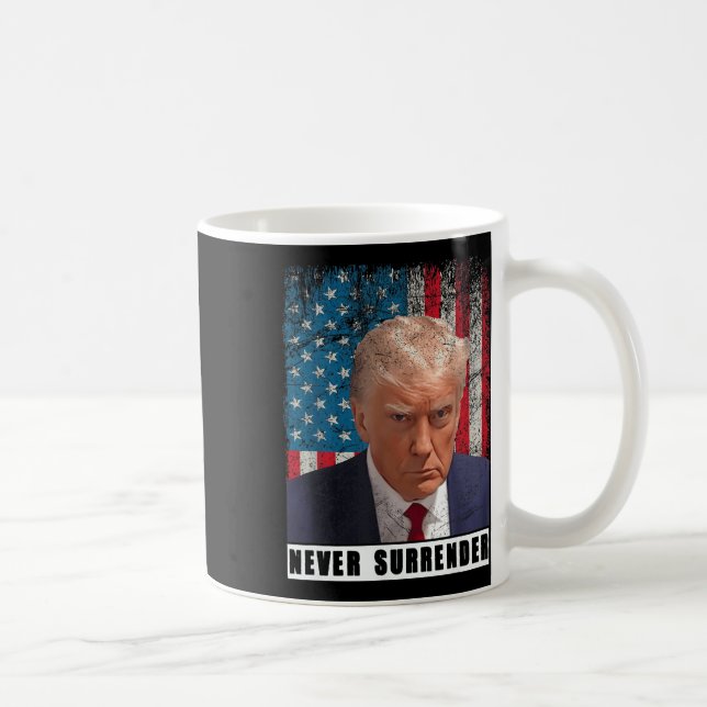 Trump 2024 Mug Shot President Never Surrender Flag (Right)