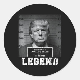 Trump 2024 Mugshot President Legend  Classic Round Sticker