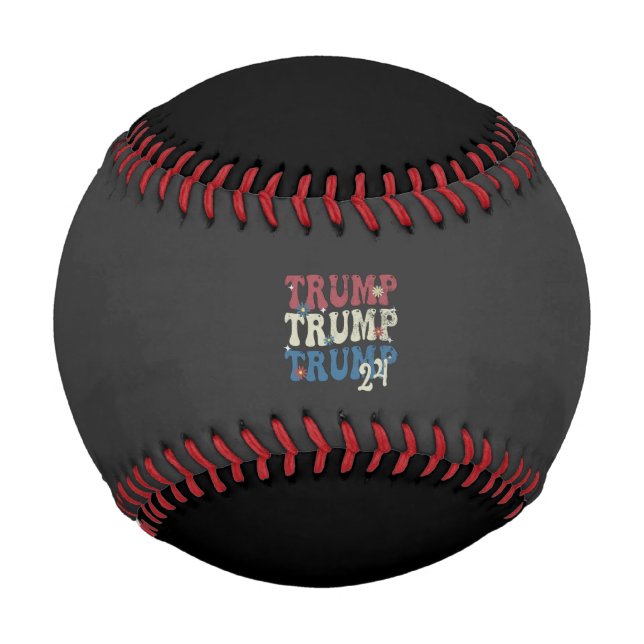 Trump 2024 Patriotic American Flag 4th Of July  Baseball (Front)