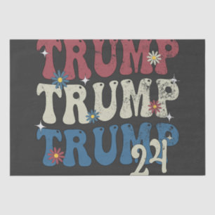 Trump 2024 Patriotic American Flag 4th Of July  Tissue Paper