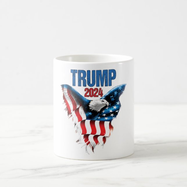 Trump 2024 Patriotic Coffee Mug Bold Conservative (Center)