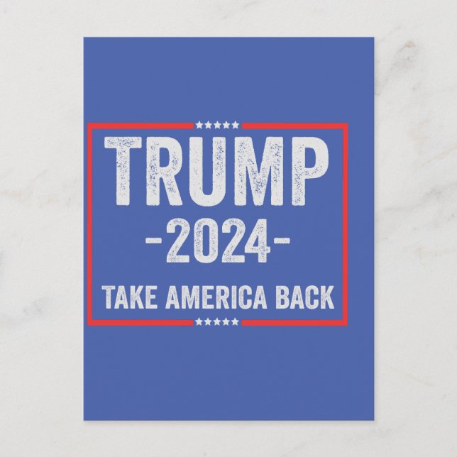 Trump 2024 Patriotic Republican Election President Postcard (Front)