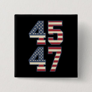 Trump 2024 President 45 47 America USA Vintage 15 Cm Square Badge