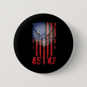 Trump 2024 President 45 And 47 American Flag Trump 6 Cm Round Badge