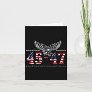 Trump 2024 President 45 And 47 American Flag Trump Card