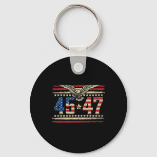 Trump 2024 President 45 And 47 American Flag Trump Key Ring