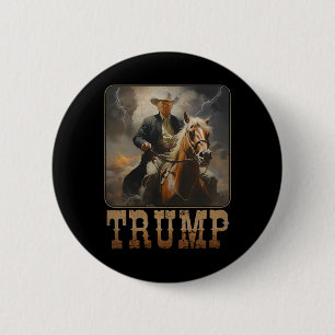 Trump 2024 President Cowboy Riding Horse Western U 6 Cm Round Badge