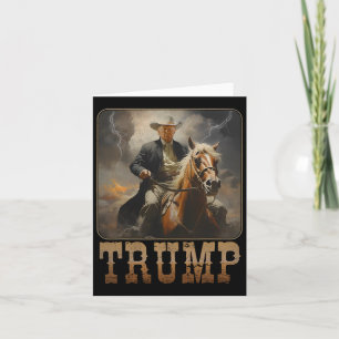 Trump 2024 President Cowboy Riding Horse Western U Card