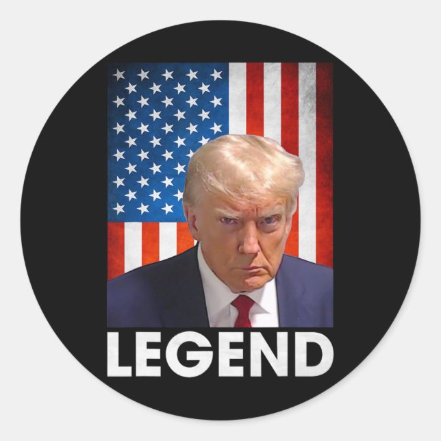 Trump 2024 President Legend American Flag  Classic Round Sticker (Front)