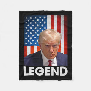 Trump 2024 President Legend American Flag Fleece Blanket