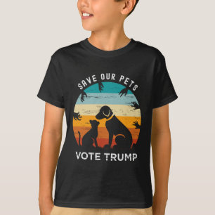 Trump 2024 President Save Our Pets Animals Dogs Ca T-Shirt