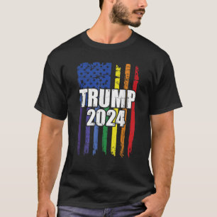 Trump 2024 President Vintage LGBTQ Rainbow Gay Pri T-Shirt