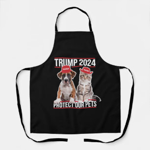 Trump 2024 Protect Our Pets Cat Dogs MAGA Apron