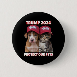 Trump 2024 Protect Our Pets Funny Eat Our Pets Cat 6 Cm Round Badge