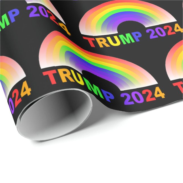 Trump 2024 Rainbow Wrapping Paper (Roll Corner)