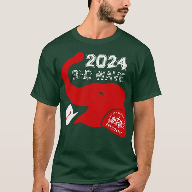 TRUMP 2024 RED WAVE T-Shirt (Front)