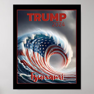 Trump 2024 Red Wave Tsunami Usa Election Voting Re Poster