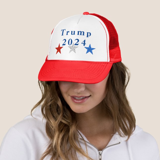 Trump 2024 Red, White And Blue Baseball Cap (In Situ)