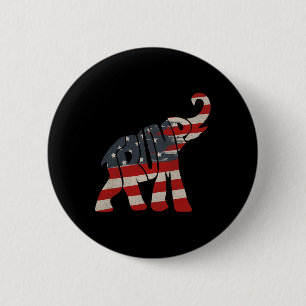 Trump 2024 Republican Elephant Trump Supporter  6 Cm Round Badge