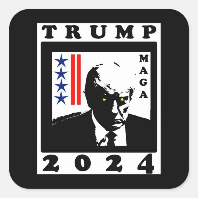 TRUMP 2024 RWB SQUARE STICKER (Front)