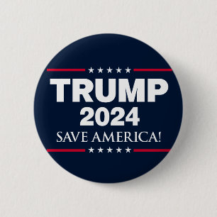 Trump 2024 Save America 6 Cm Round Badge