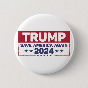 Trump 2024 Save America Again 6 Cm Round Badge