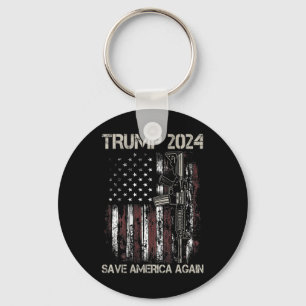 Trump 2024 Save America Again American Flag Gun (o Key Ring