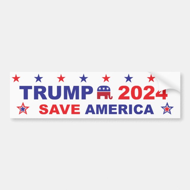 TRUMP 2024 SAVE AMERICA BUMPER STICKER (Front)
