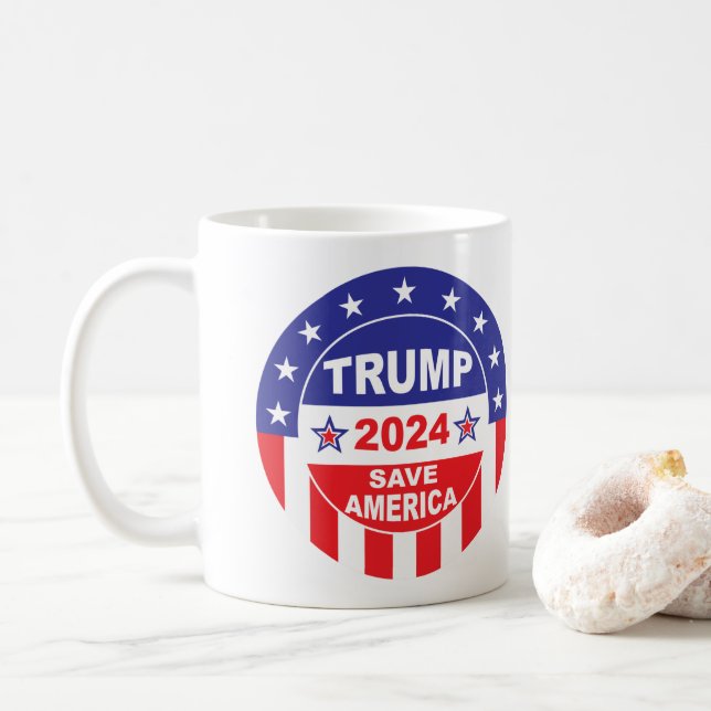 TRUMP 2024 SAVE AMERICA COFFEE MUG (With Donut)