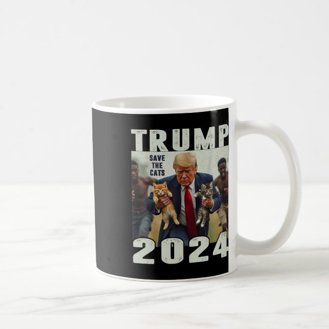 Trump 2024 Save The Cats Saying Debate  Coffee Mug (Right)