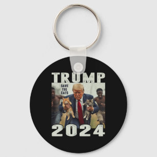 Trump 2024 Save The Cats Saying Debate  Key Ring