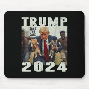 Trump 2024 Save The Cats Saying Debate Mouse Pad