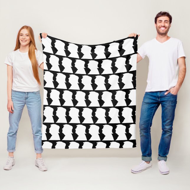 Trump 2024 Silhouette  Fleece Blanket (In Situ)