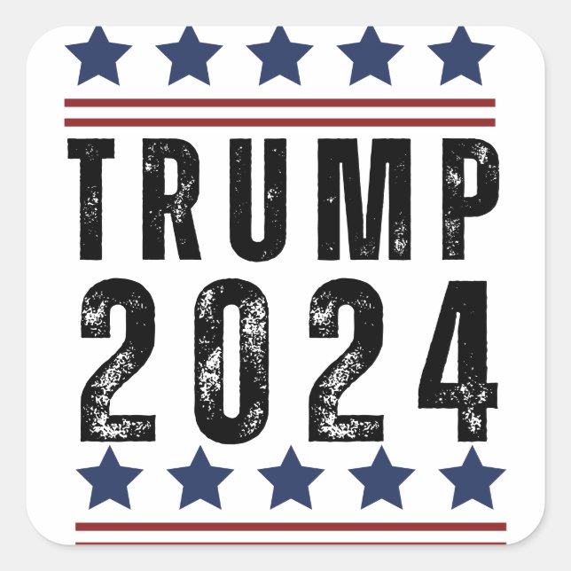 Trump  2024 square sticker (Front)