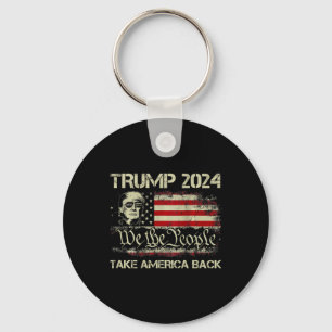 Trump 2024 Take America Back American Flag (on Bac Key Ring