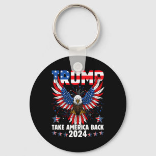 Trump 2024 Take America Back American Flag Trump 2 Key Ring