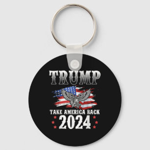 Trump 2024 Take America Back American Flag Trump 2 Key Ring