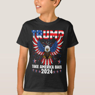 Trump 2024 Take America Back American Flag Trump 2 T-Shirt