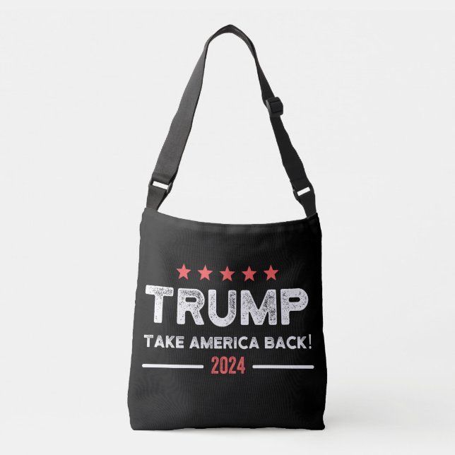 Trump 2024 Take America Back Crossbody Bag (Front)