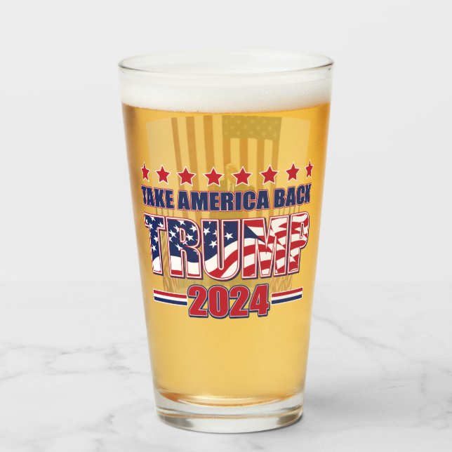 Trump 2024 Take America Back Glass (Front Filled)