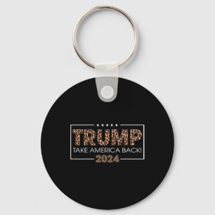 Trump 2024 Take America Back Leopard Print Gift Wo Key Ring