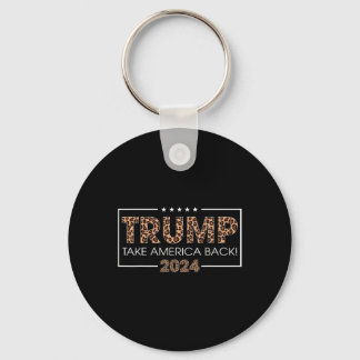 Trump 2024 Take America Back Leopard Print Gift Wo Key Ring